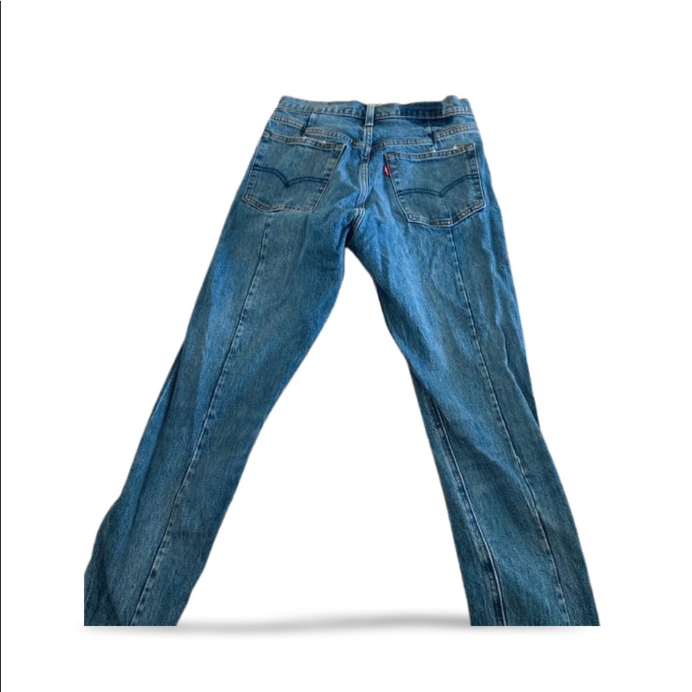 Size 27 Levis mid wash 501 altered skinny denim